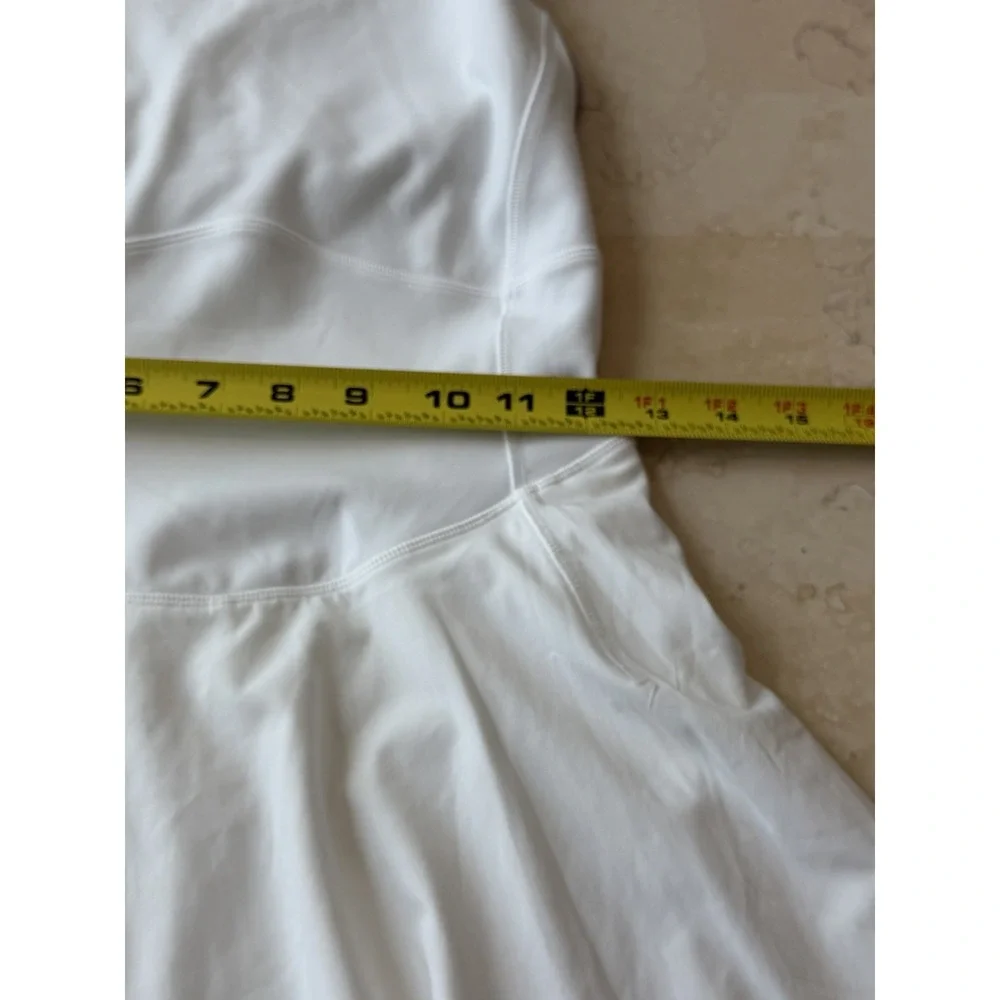 lululemon White Fit & Flare Tank Dress Built-In Bra & Pockets Women's 4